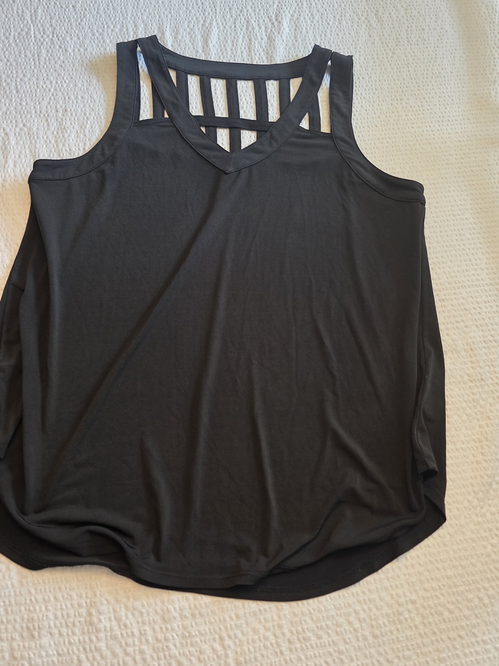 AUW Black Ladder-Back Women's Tank Top L